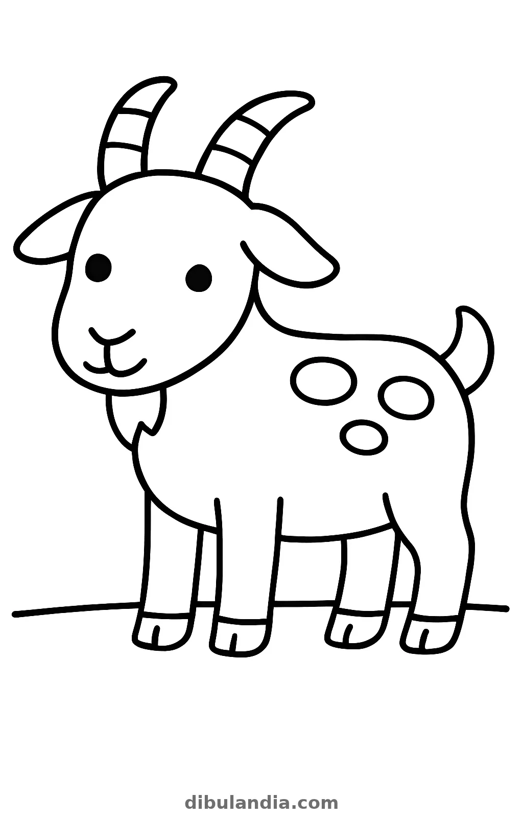 Cabra, dibujo en blanco y negro para colorear
