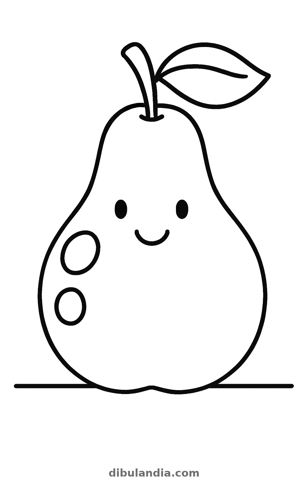 Pera, dibujo en blanco y negro para colorear