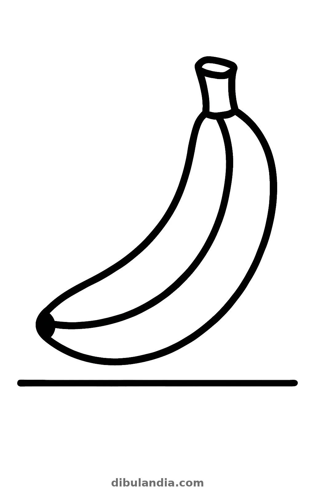Plátano, dibujo en blanco y negro para colorear