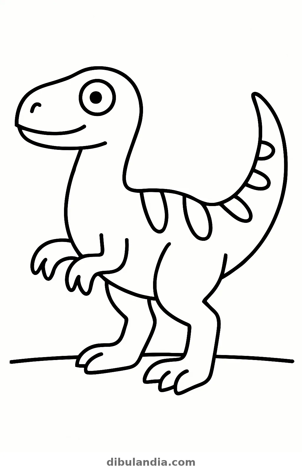 Velociraptor, dibujo en blanco y negro para colorear