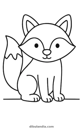 Zorro, dibujo en blanco y negro para colorear