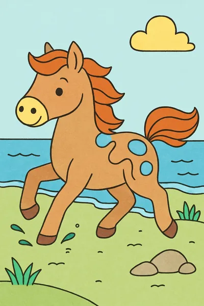 Ejemplo coloreado: Caballo al galope