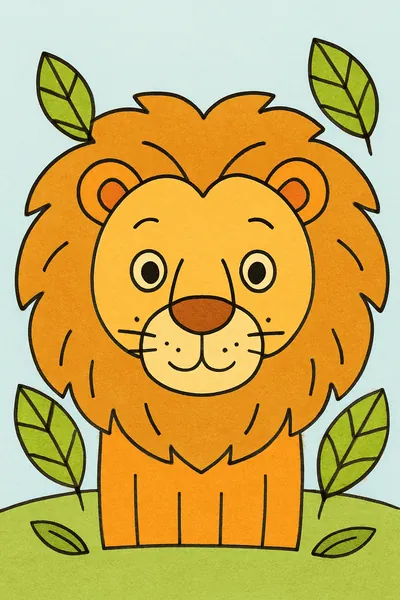 Ejemplo coloreado: Cabeza de león