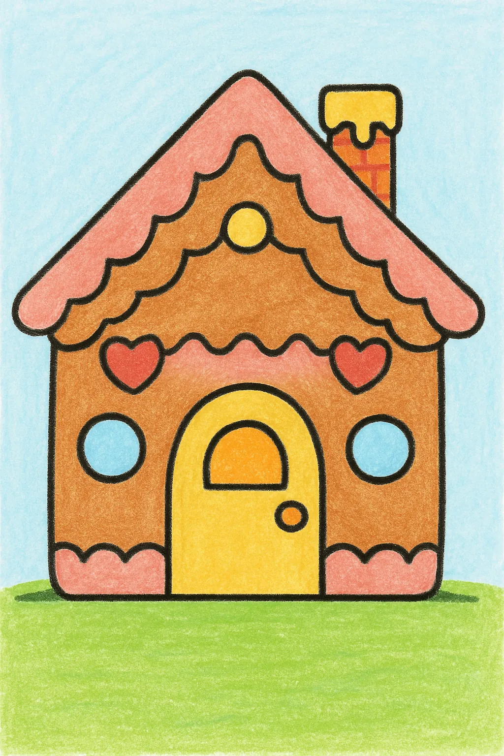Ejemplo coloreado: Casita de jengibre