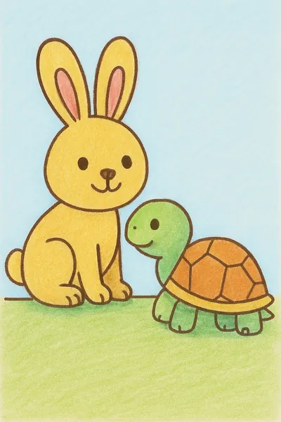 Ejemplo coloreado: Conejo y tortuga