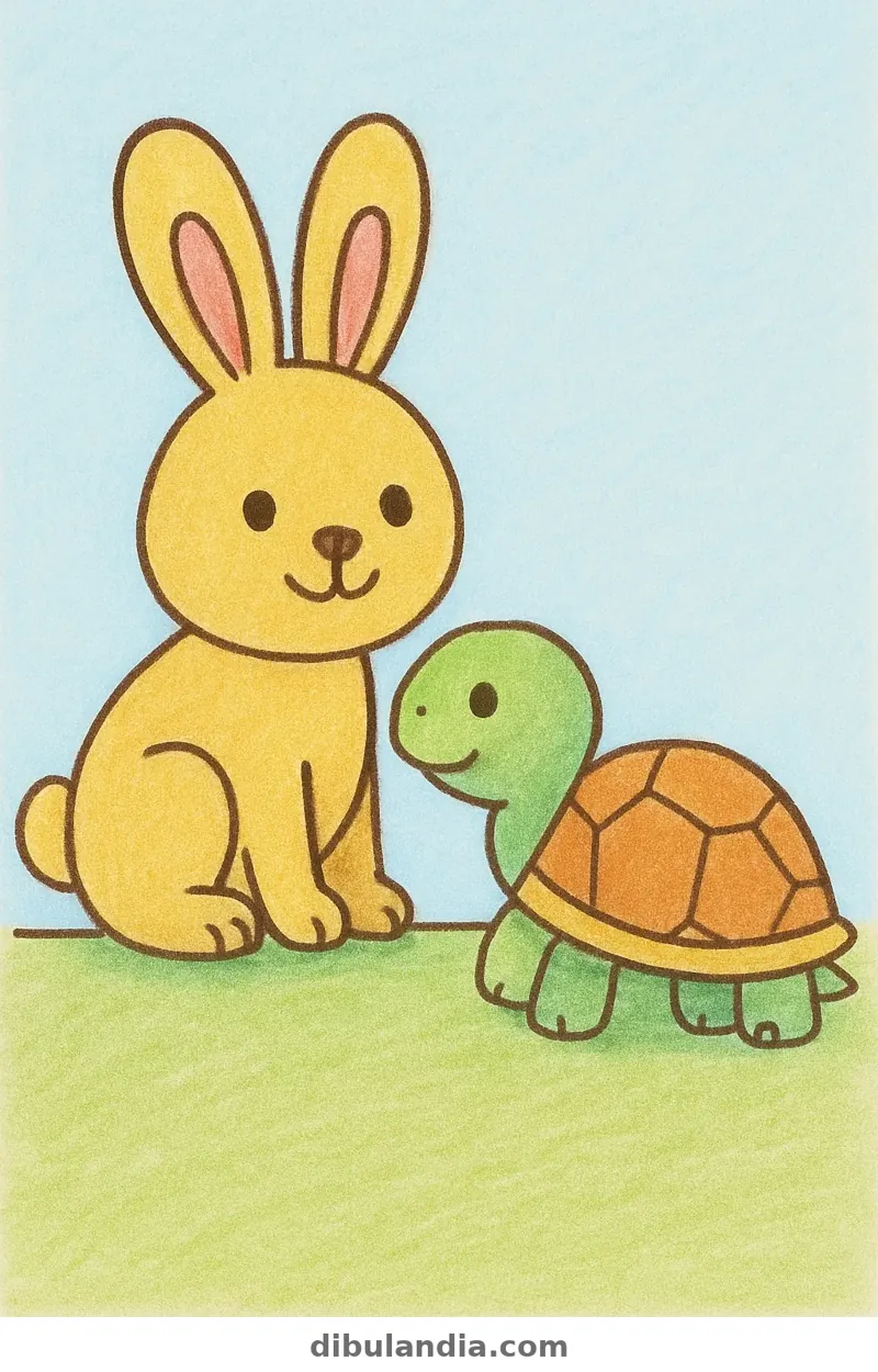 Ejemplo coloreado: Conejo y tortuga