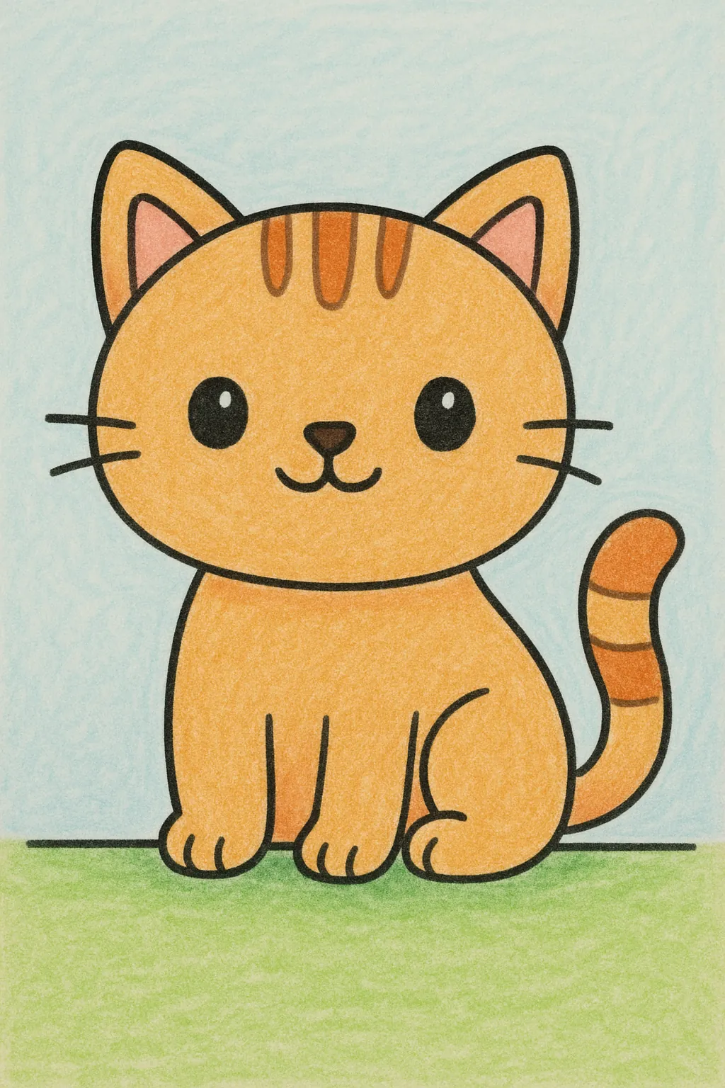 Ejemplo coloreado: Gato kawaii