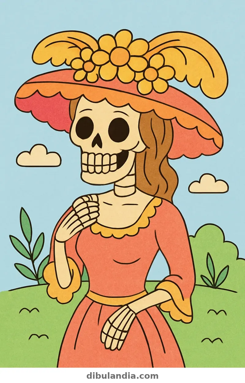 Ejemplo coloreado: La Catrina