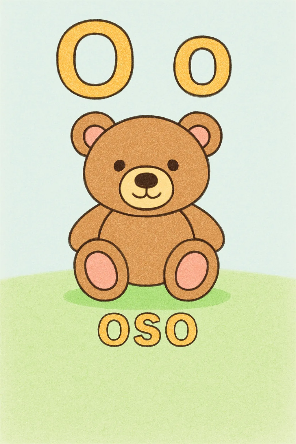 Ejemplo coloreado: Letra O de oso