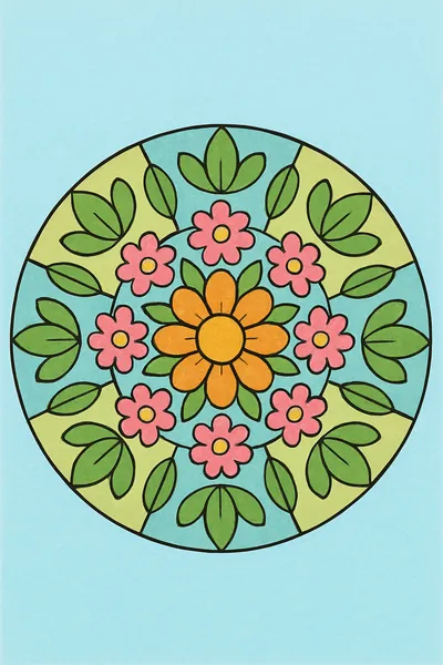 Ejemplo coloreado: Mandala de flores