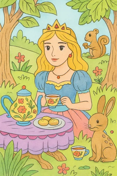 Ejemplo coloreado: Merienda de princesa